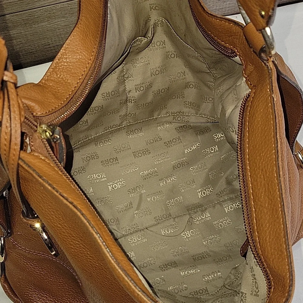 Michael Kors Fulton Brown Leather Shoulder Bag Tote Handbag